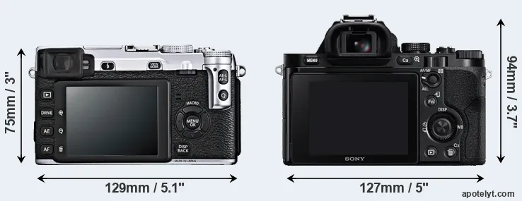 Comparison X-E1 or A7R rear