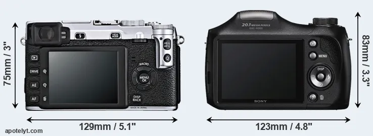 Comparison X-E1 or H200 rear