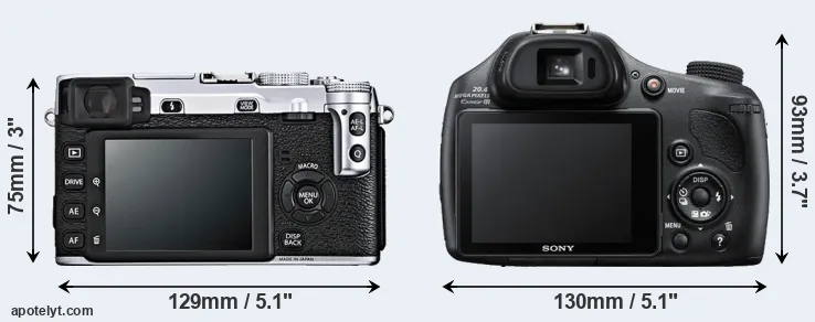 Comparison X-E1 or HX400V rear
