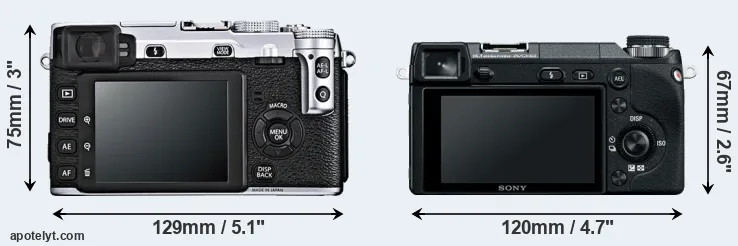 Comparison X-E1 or NEX-6 rear