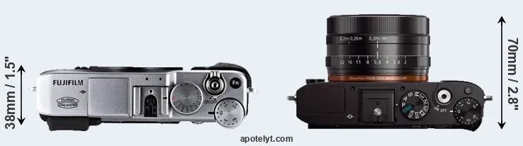 Compare X-E1 versus RX1 top