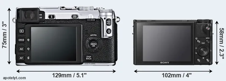 Comparison X-E1 or RX100 VI rear