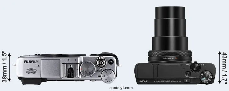 Compare X-E1 versus RX100 VI top
