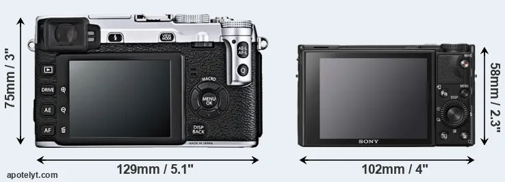 Comparison X-E1 or RX100 VII rear