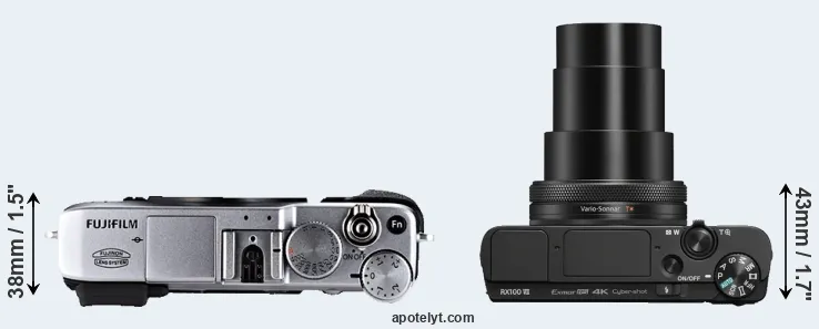 Compare X-E1 versus RX100 VII top