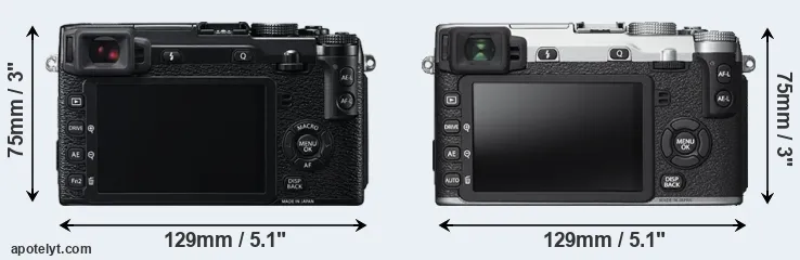 Comparison X-E2 or X-E2S rear