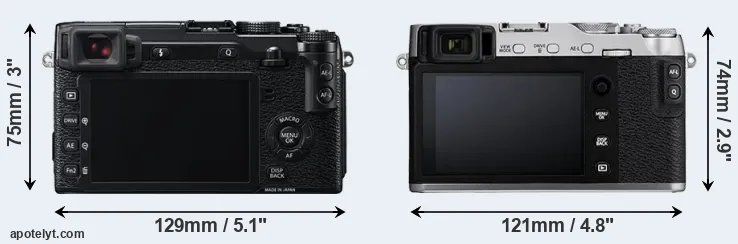 Comparison X-E2 or X-E3 rear