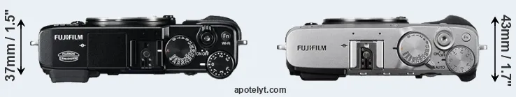 Compare X-E2 versus X-E3 top