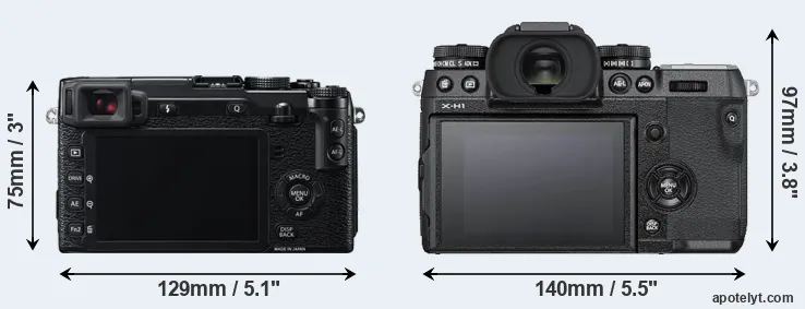 Comparison X-E2 or X-H1 rear