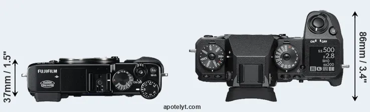 Compare X-E2 versus X-H1 top