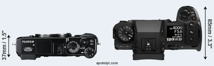 Compare X-E2 versus X-H2 top
