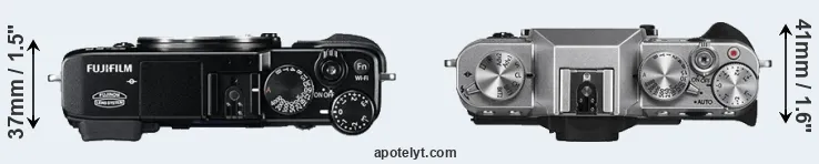 Compare X-E2 versus X-T10 top