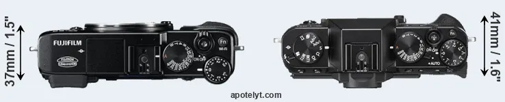 Compare X-E2 versus X-T20 top
