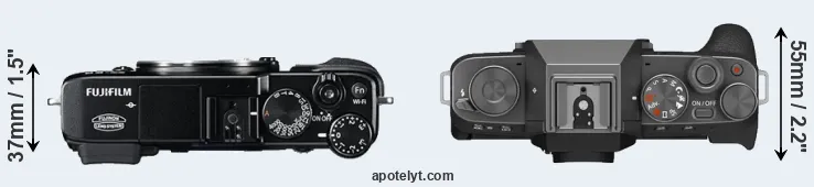 Compare X-E2 versus X-T200 top