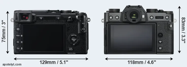 Comparison X-E2 or X-T30 rear