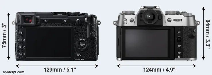 Comparison X-E2 or X-T50 rear