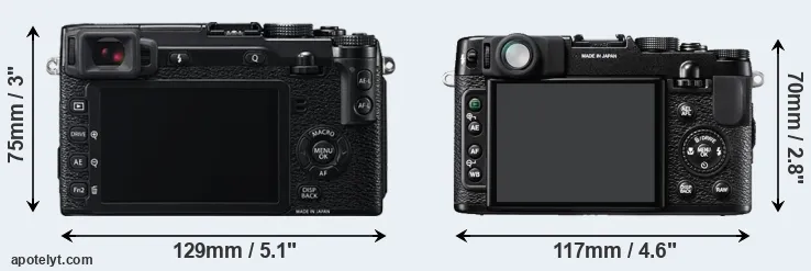 Comparison X-E2 or X10 rear