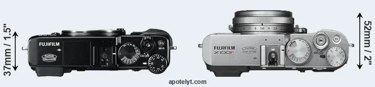 Compare X-E2 versus X100F top