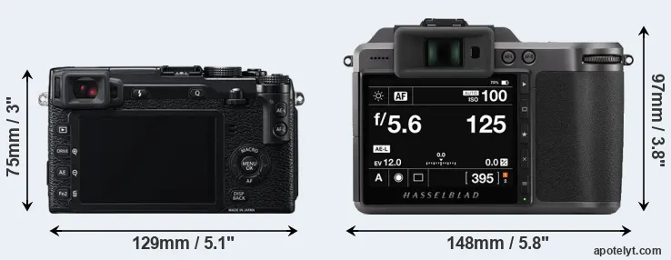 Comparison X-E2 or X1D II rear