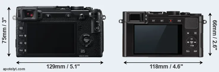 Comparison X-E2 or D-LUX Typ 109 rear