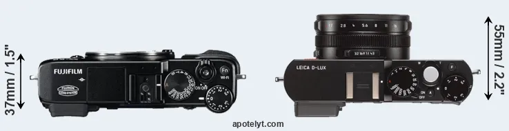 Compare X-E2 versus D-LUX Typ 109 top