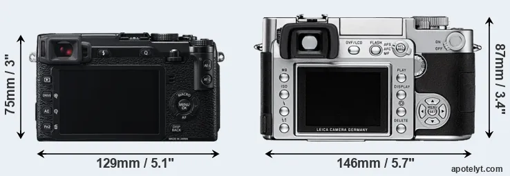 Comparison X-E2 or Digilux 3 rear
