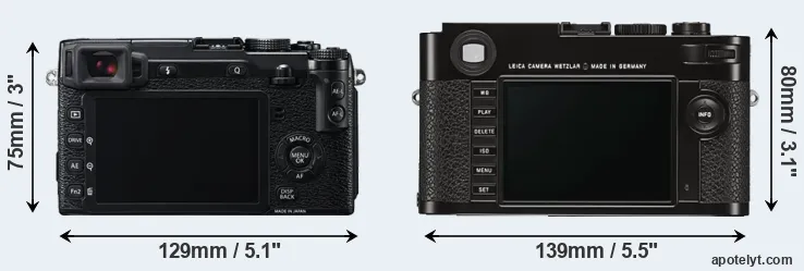 Comparison X-E2 or M Typ 262 rear