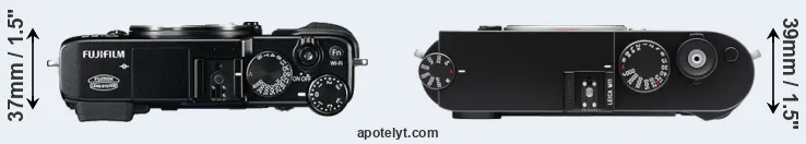 Compare X-E2 versus M11 top