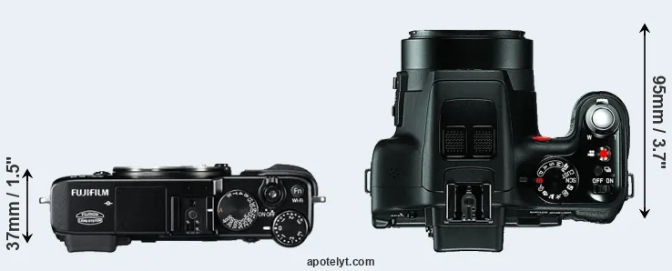 Compare X-E2 versus V-LUX 3 top