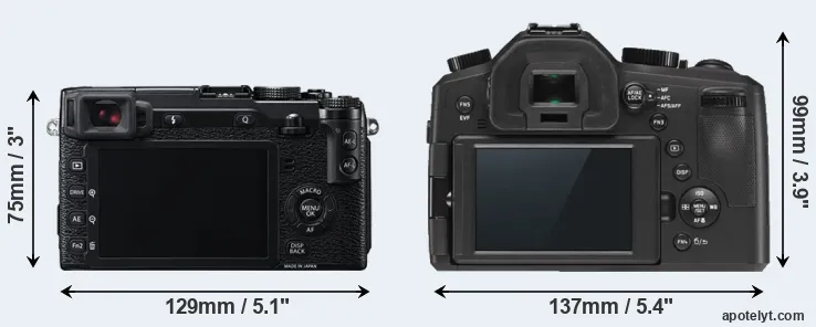 Comparison X-E2 or V-LUX Typ 114 rear