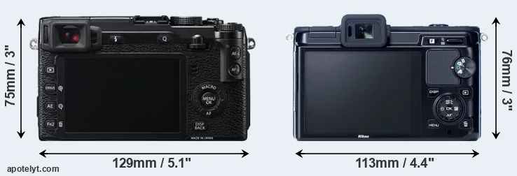 Comparison X-E2 or V1 rear