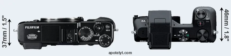 Compare X-E2 versus V2 top
