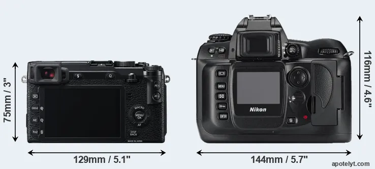 Comparison X-E2 or D100 rear