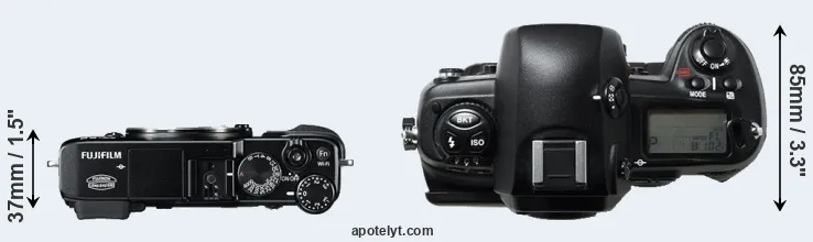 Compare X-E2 versus D1H top
