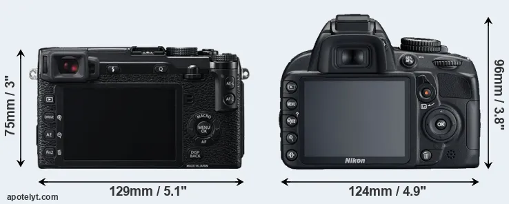 Comparison X-E2 or D3100 rear