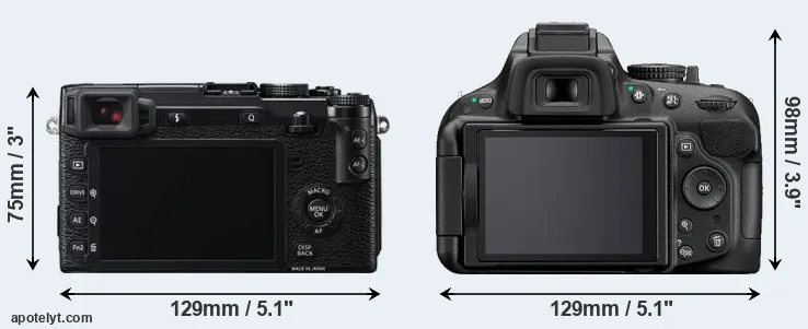 Comparison X-E2 or D5200 rear