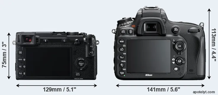 Comparison X-E2 or D600 rear