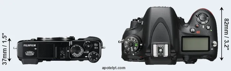 Compare X-E2 versus D600 top