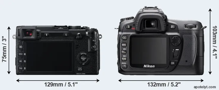 Comparison X-E2 or D80 rear