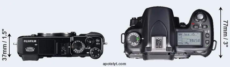 Compare X-E2 versus D80 top