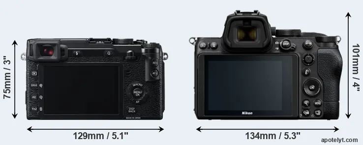 Comparison X-E2 or Z5 rear