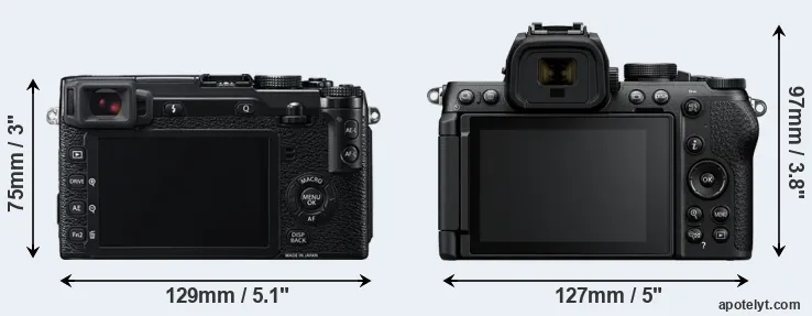 Comparison X-E2 or Z50 II rear