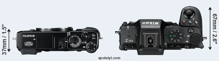 Compare X-E2 versus Z50 II top