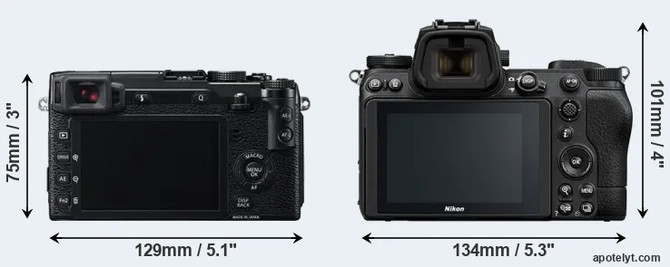 Comparison X-E2 or Z6 II rear