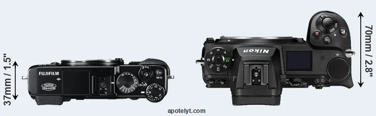 Compare X-E2 versus Z6 II top