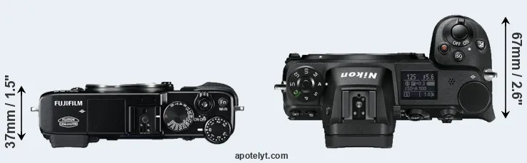 Compare X-E2 versus Z6 top