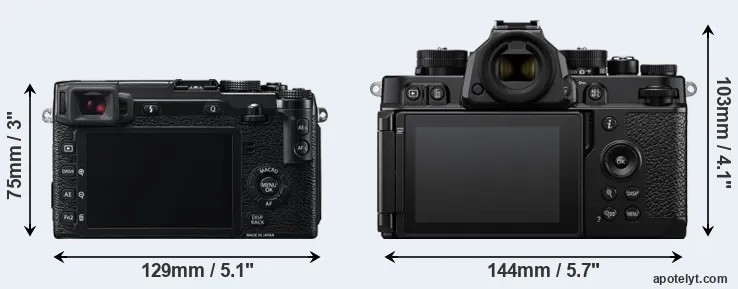Comparison X-E2 or Zf rear