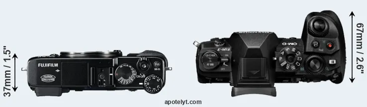 Compare X-E2 versus E-M1 II top