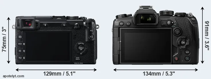 Comparison X-E2 or E-M1 III rear