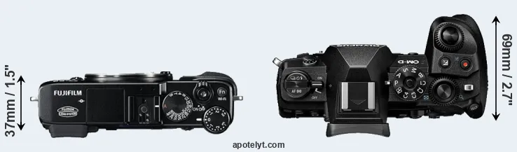 Compare X-E2 versus E-M1 III top